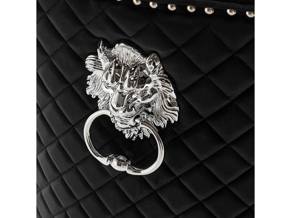 Lot de 2 chaises LION matelassée et cloutée chrome velours