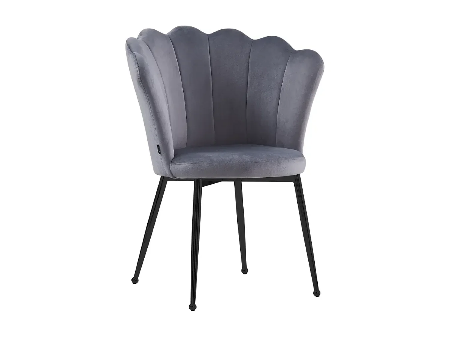 Lot de 2 chaises NYMPHEA pieds métal noir assise Velours Anthracite