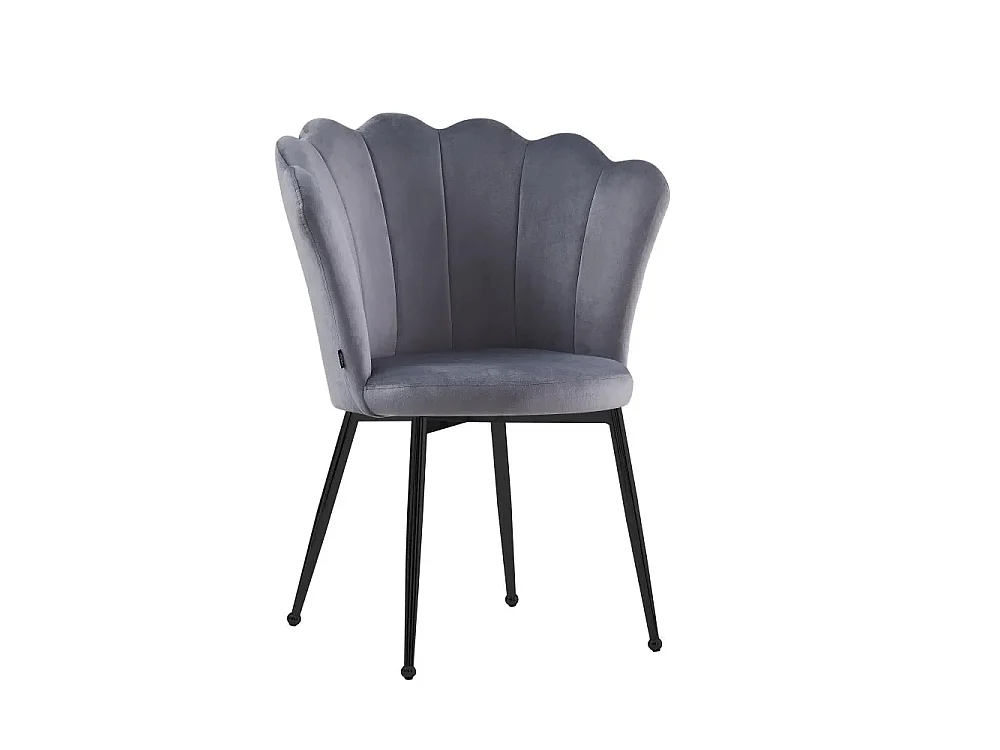 Lot de 2 chaises NYMPHEA pieds métal noir assise Velours Anthracite
