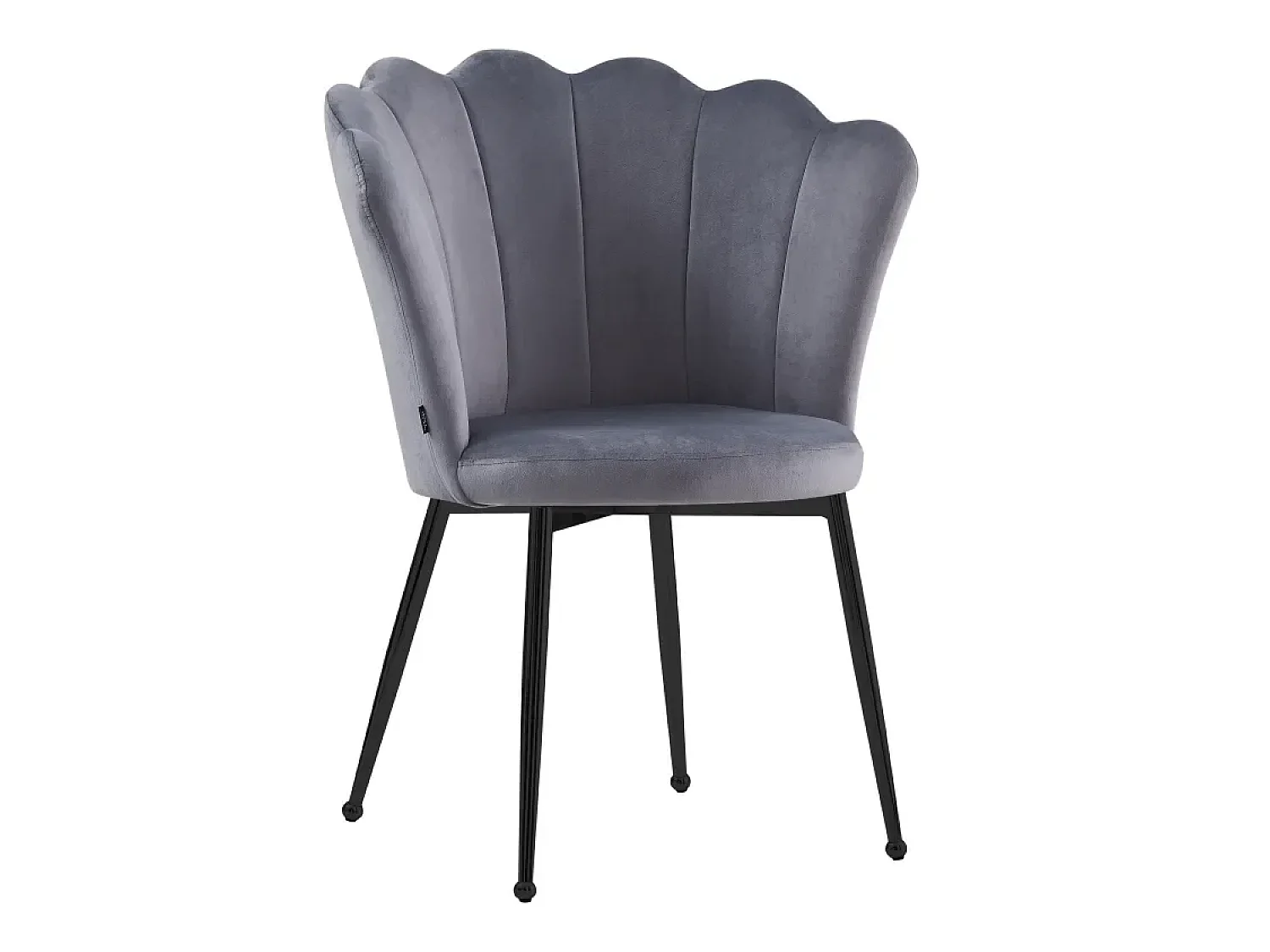 Lot de 2 chaises NYMPHEA pieds métal noir assise Velours Anthracite