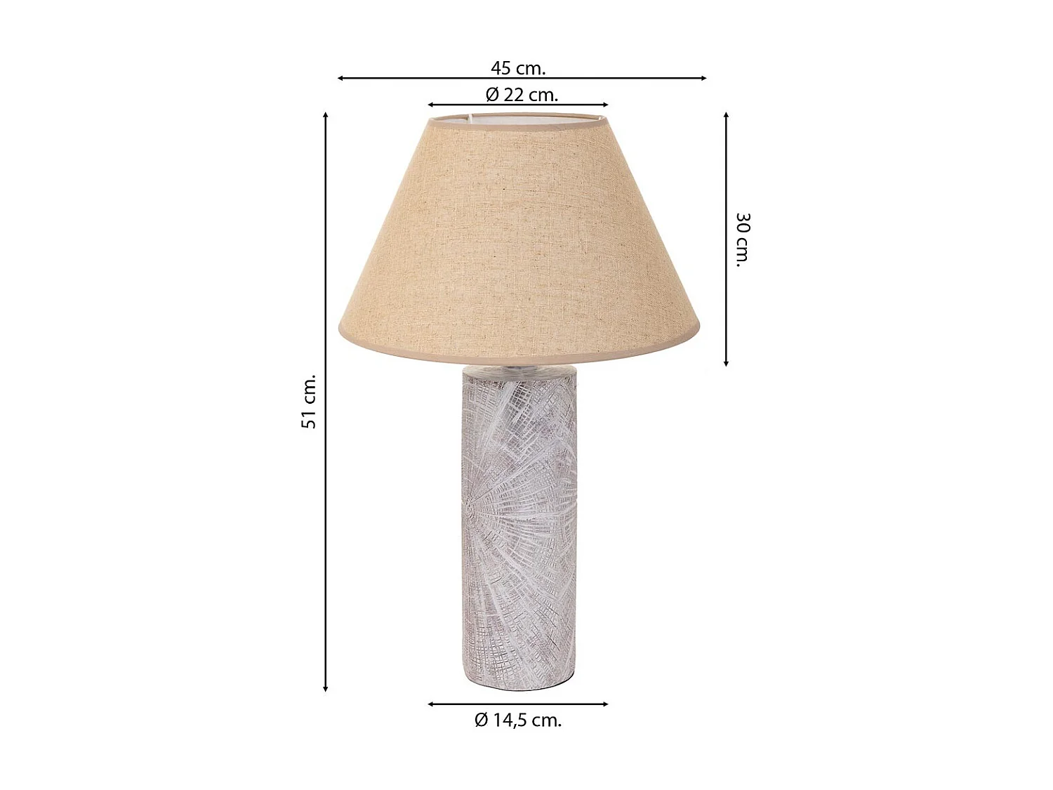 Lampada da tavolo in poliresina bianca