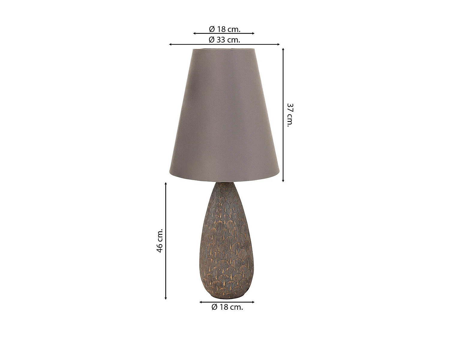 Lámpara de mesa de poliresina dorada