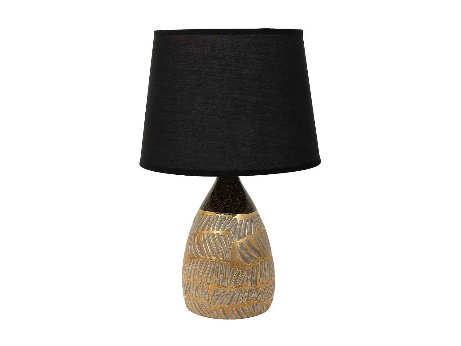 Candeeiro de mesa de cerâmica dourada 13,5x13,5x26,5