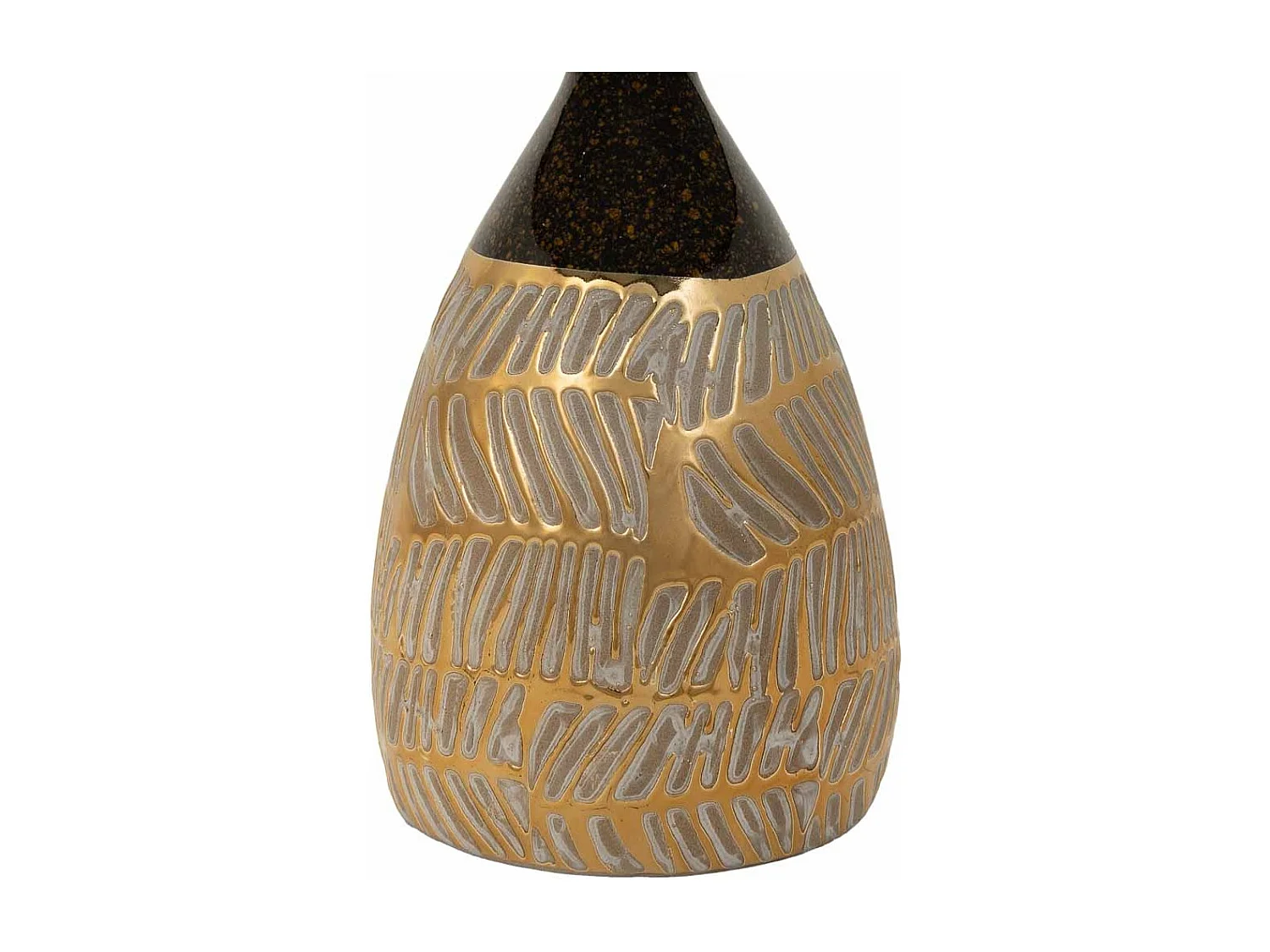 Candeeiro de mesa de cerâmica dourada 13,5x13,5x26,5