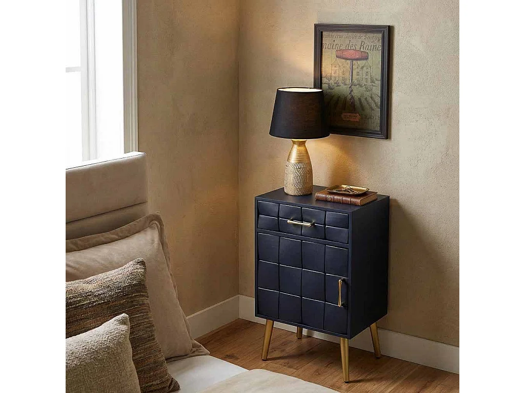 Goldene Tischlampe aus Keramik, 14,5x14,5x35,5 h cm