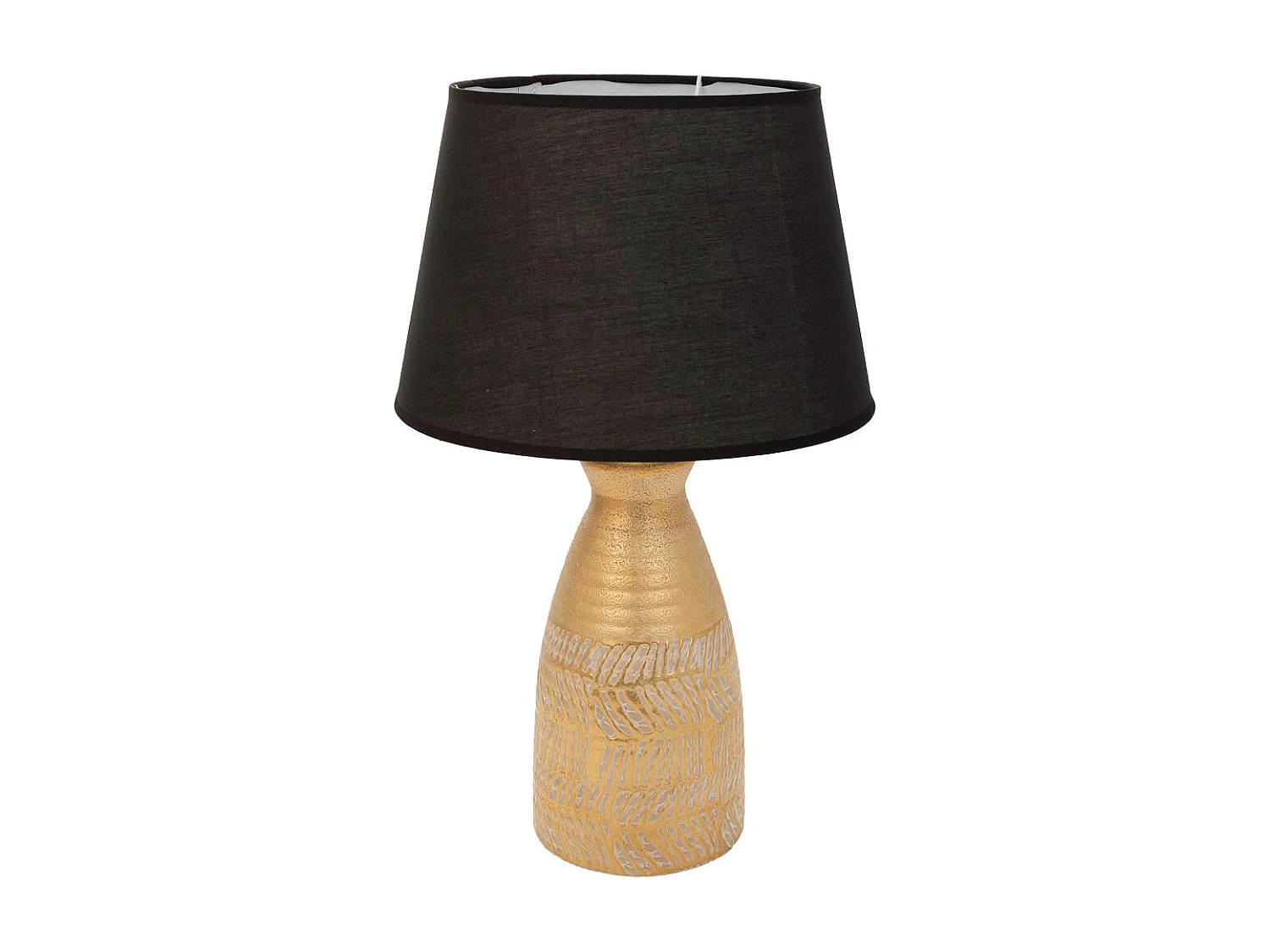 Goldene Tischlampe aus Keramik, 14,5x14,5x35,5 h cm