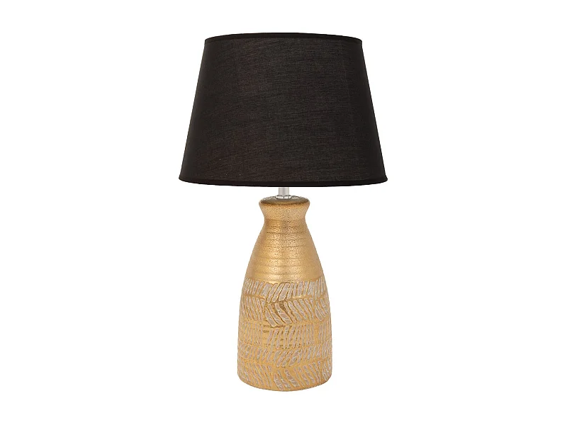Lampada da tavolo in ceramica dorata 14,5x14,5x35,5h