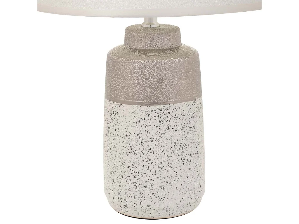 Candeeiro de mesa em cerâmica prateada 12,5x12,5x30,5