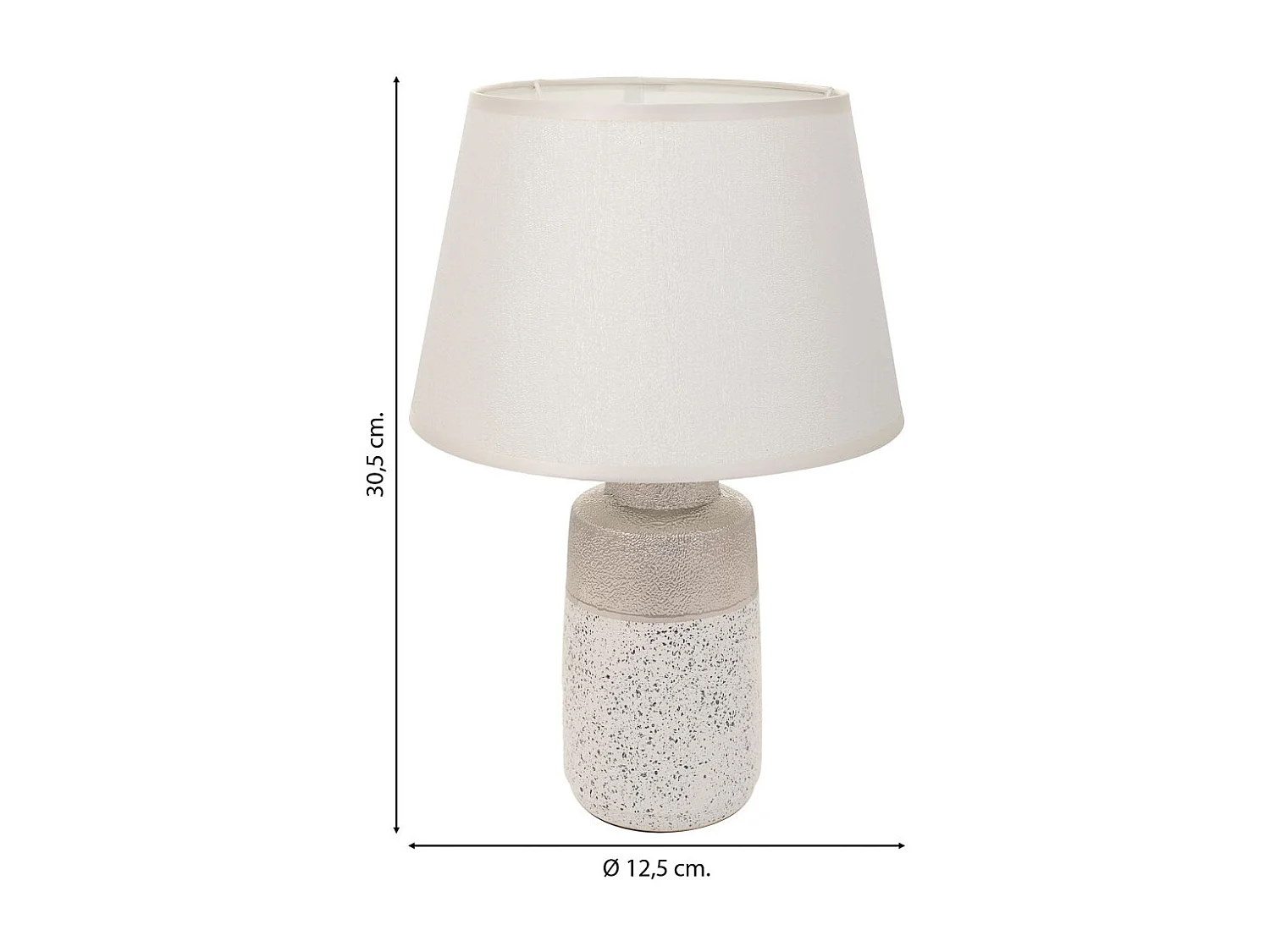 Lampe de table en céramique argentée 12,5x12,5x30,5h