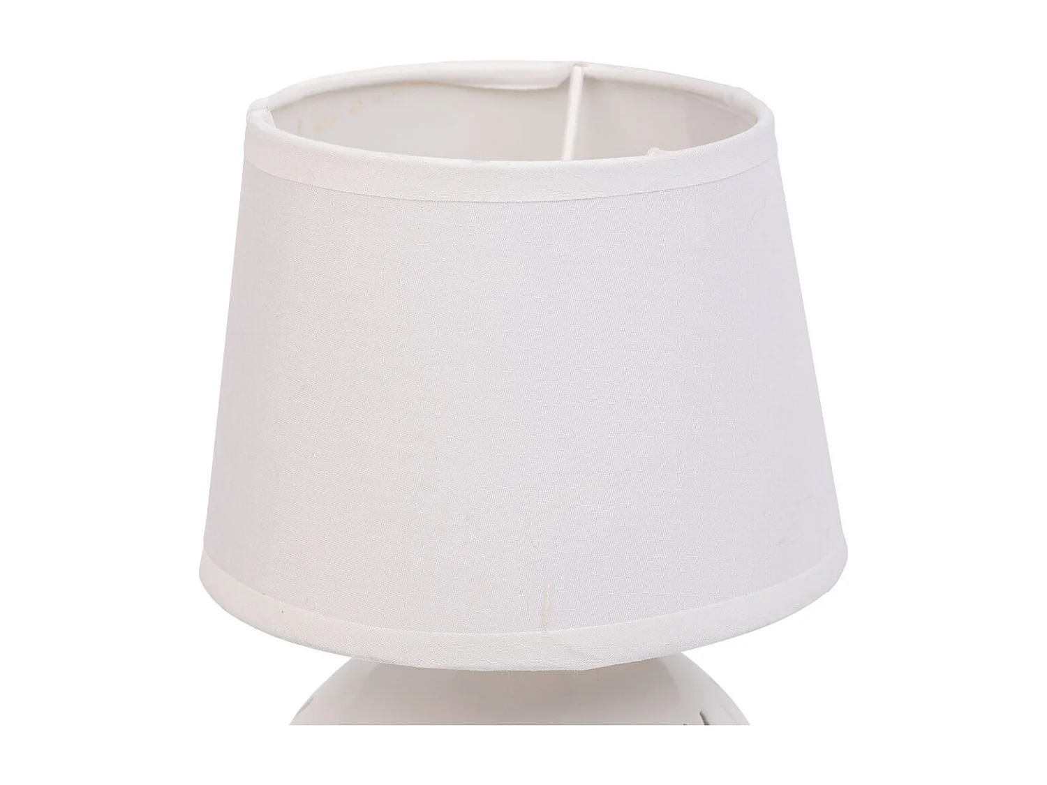 Tischlampe aus weißem Metall, 14x14x21h cm