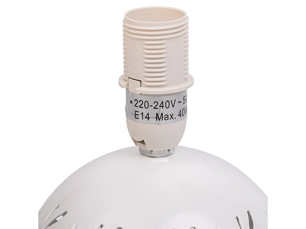 Tischlampe aus weißem Metall, 14x14x21h cm