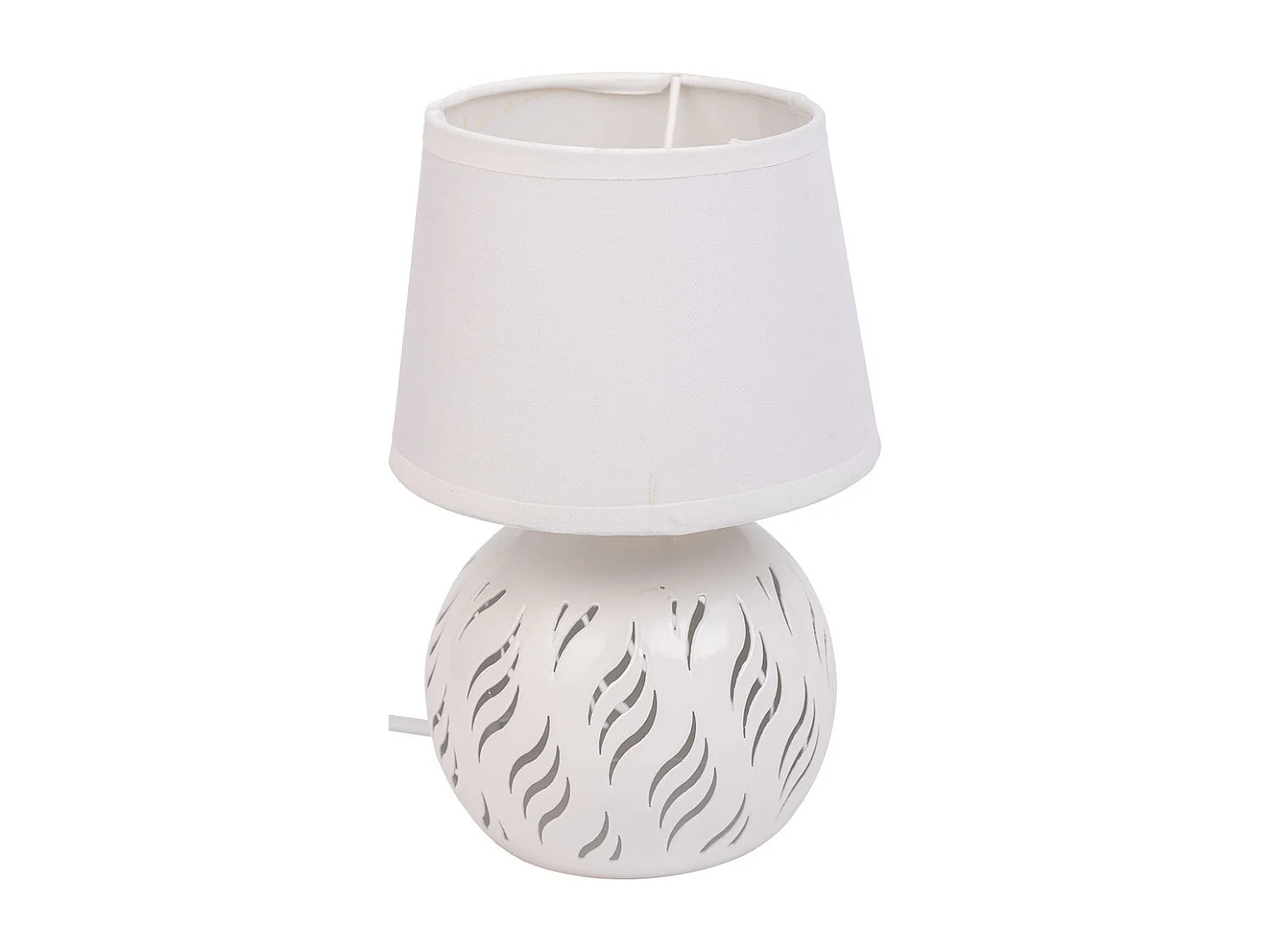Candeeiro de mesa em metal branco 14x14x21