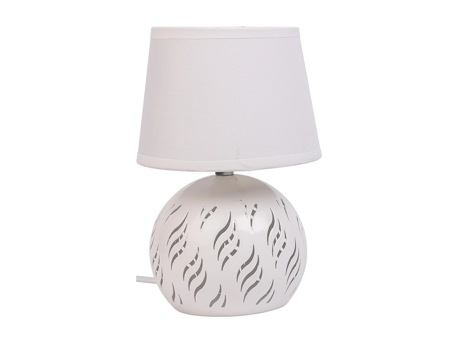 Candeeiro de mesa em metal branco 14x14x21