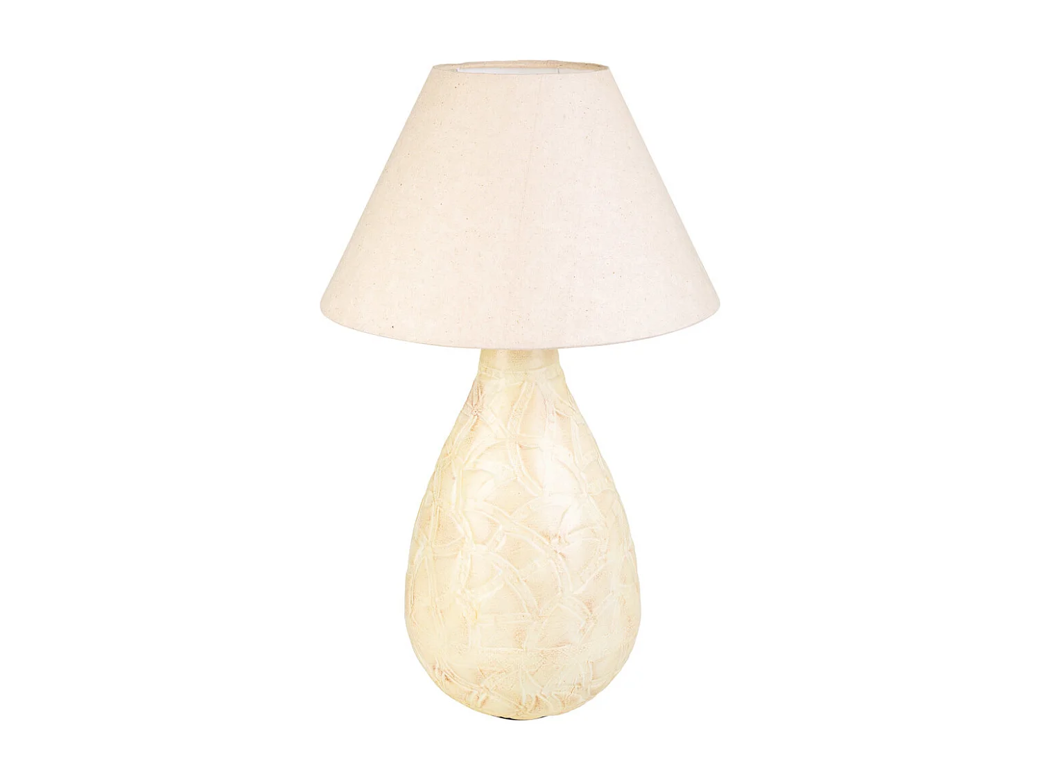 Cremefarbene Tischlampe aus Metall, 33 x 33 x 60 cm