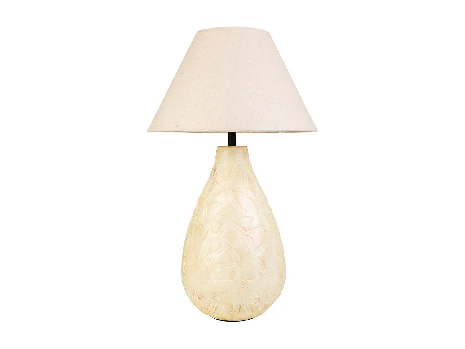 Cremefarbene Tischlampe aus Metall, 33 x 33 x 60 cm