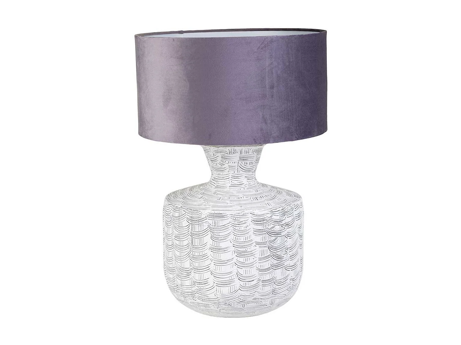 Lampada da tavolo in metallo bianco 35x35x69h