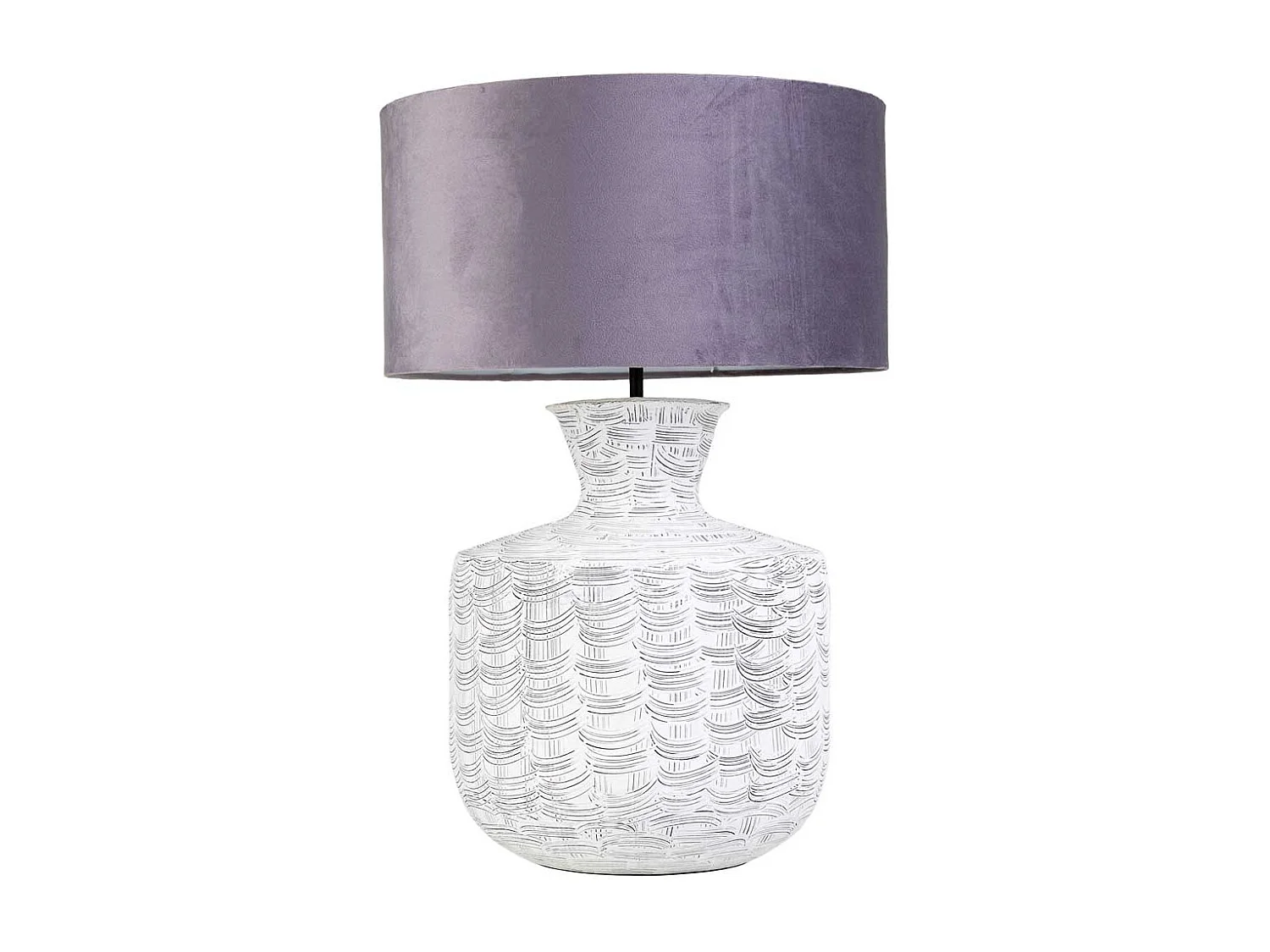 Candeeiro de mesa em metal branco 35x35x69