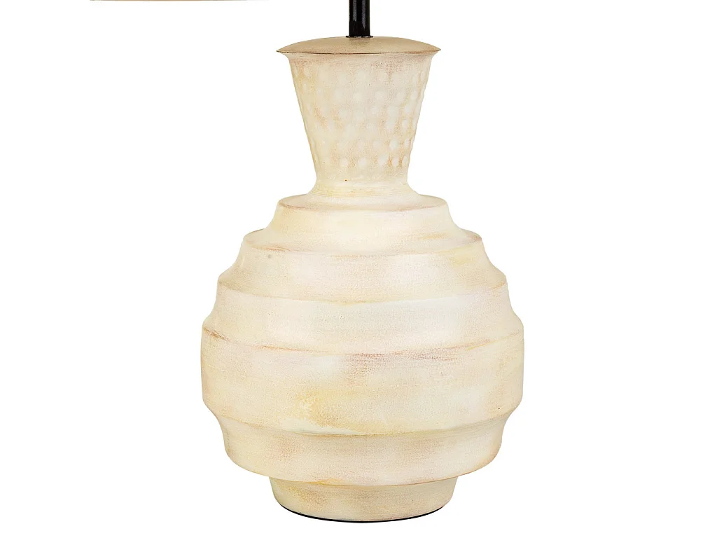 Cremefarbene Tischlampe aus Metall, 25x25x63h cm