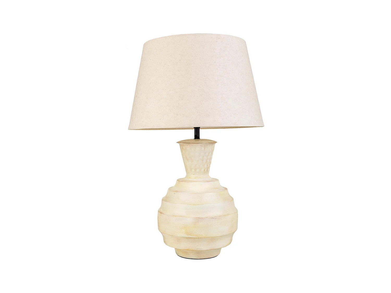 Lampe de table en métal couleur crème 25x25x63h