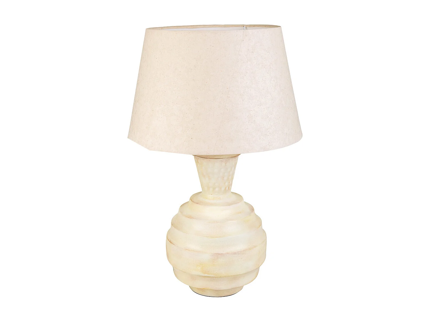 Cremefarbene Tischlampe aus Metall, 25x25x63h cm