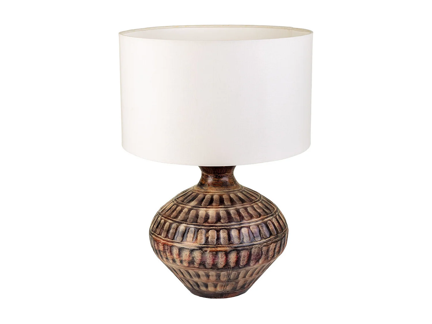 Lampada da tavolo in metallo marrone 31x31x58h