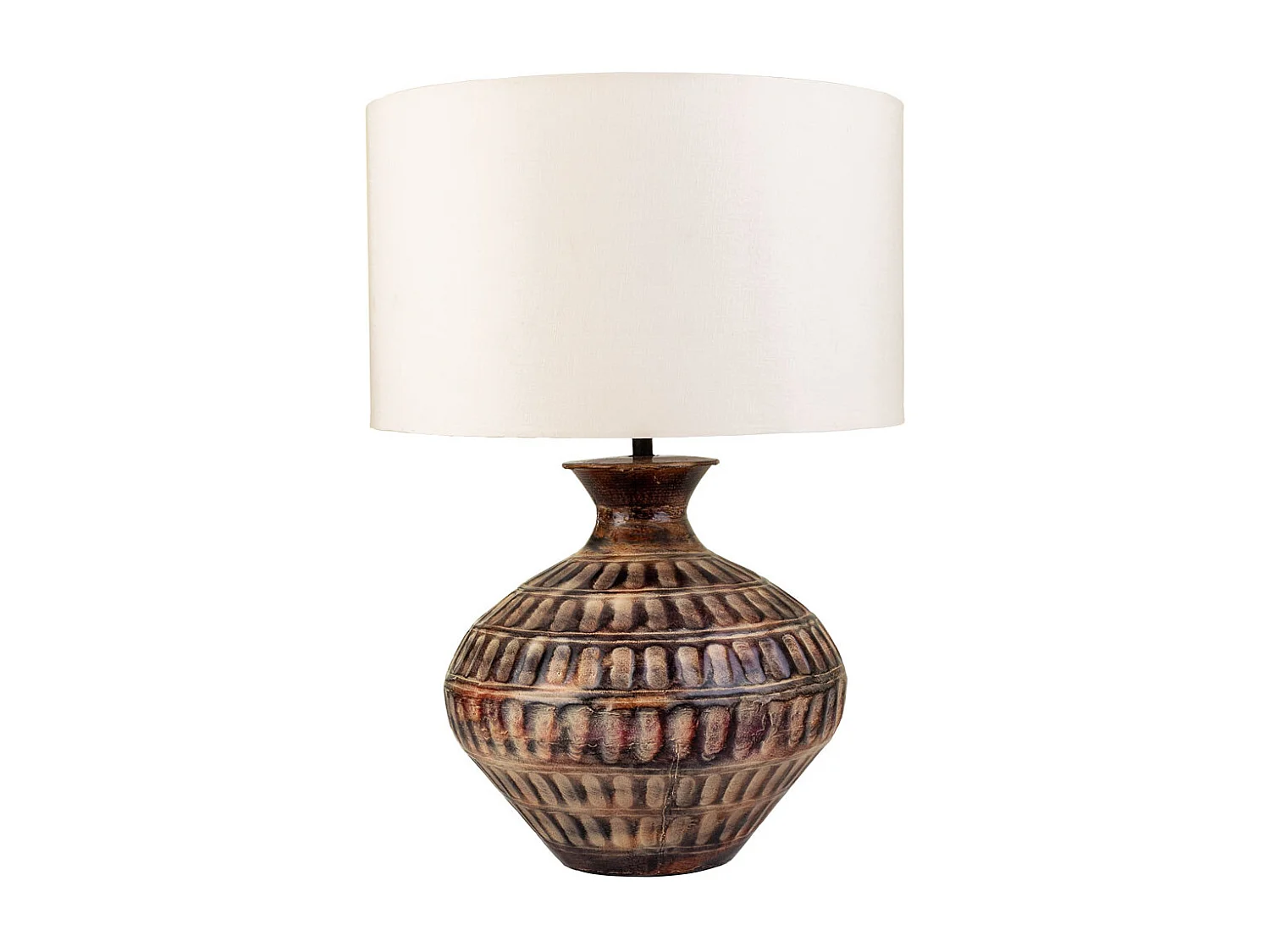 Lampada da tavolo in metallo marrone 31x31x58h