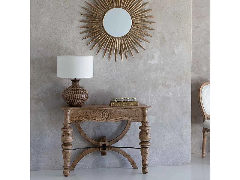 Lampada da tavolo in metallo marrone 31x31x58h