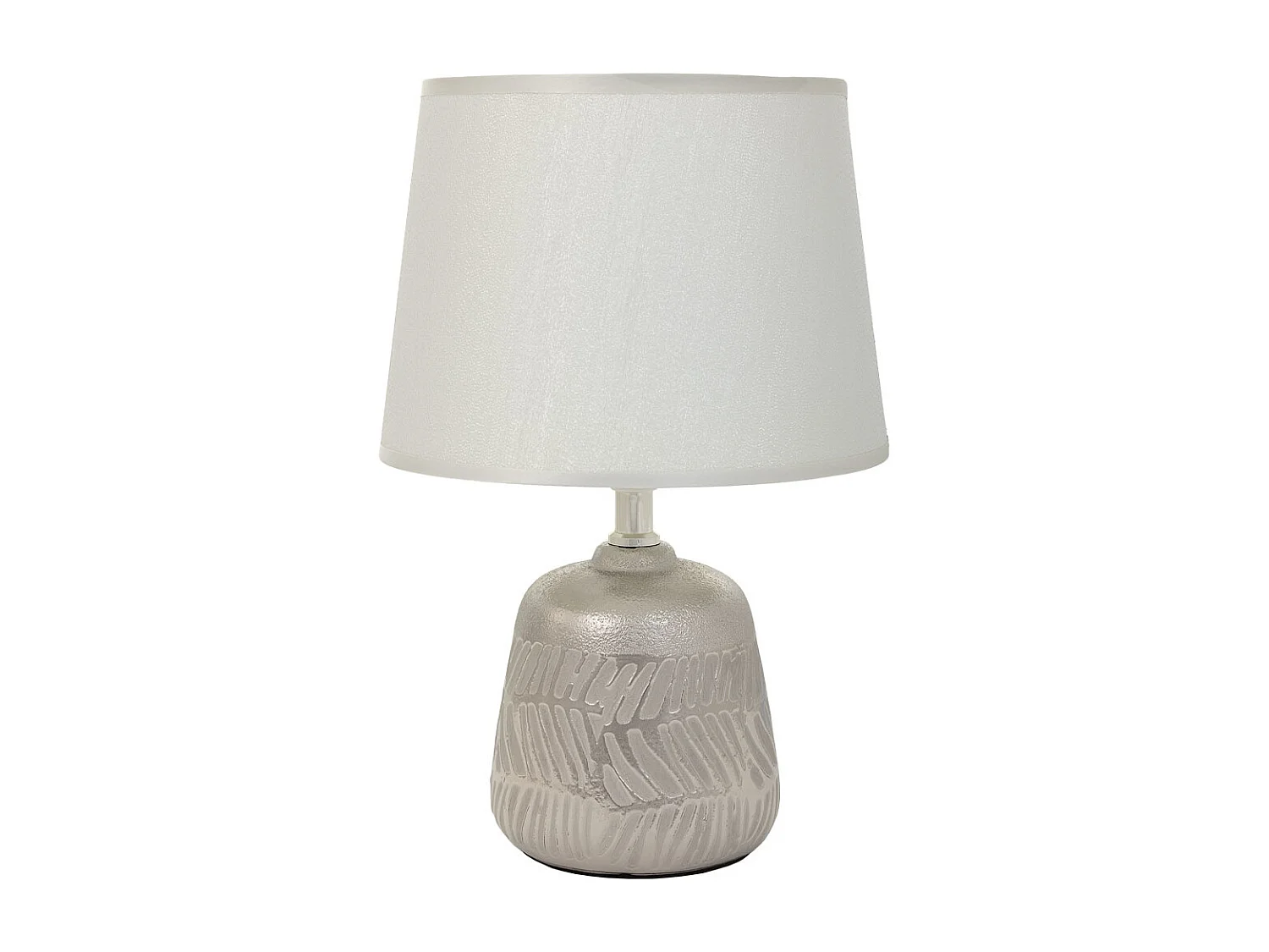 Silberne Keramik-Tischlampe 13x13x21,5h cm