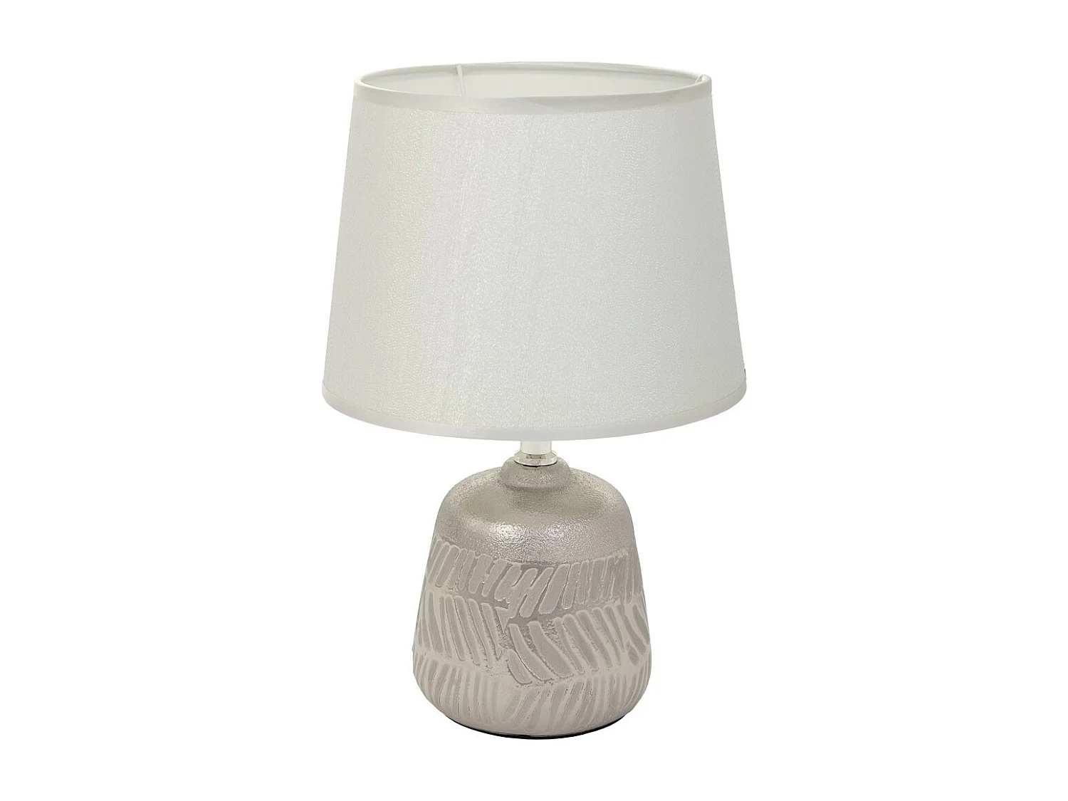 Silberne Keramik-Tischlampe 13x13x21,5h cm