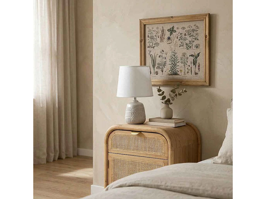 Silberne Keramik-Tischlampe 13x13x21,5h cm