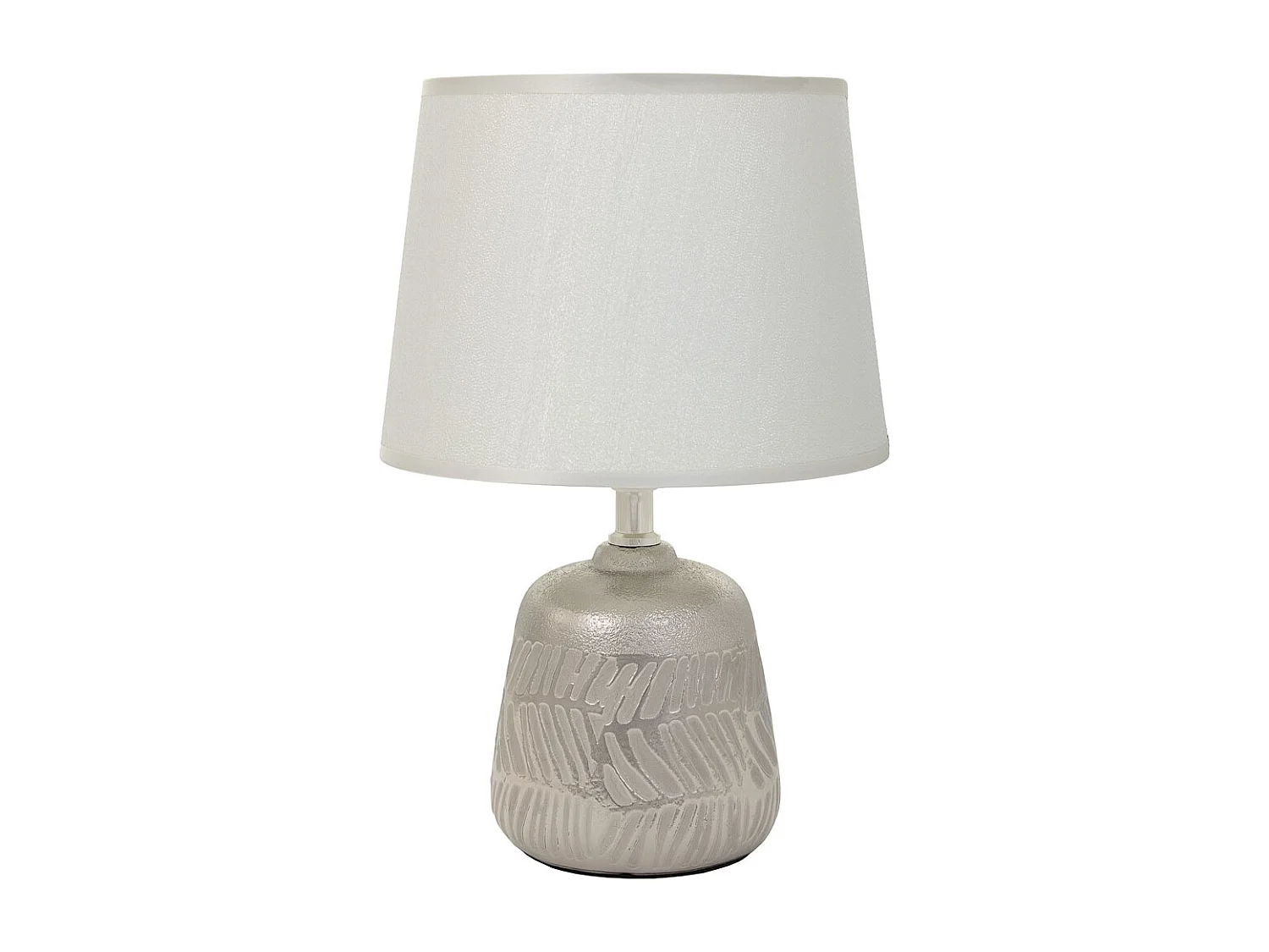 Silberne Keramik-Tischlampe 13x13x21,5h cm