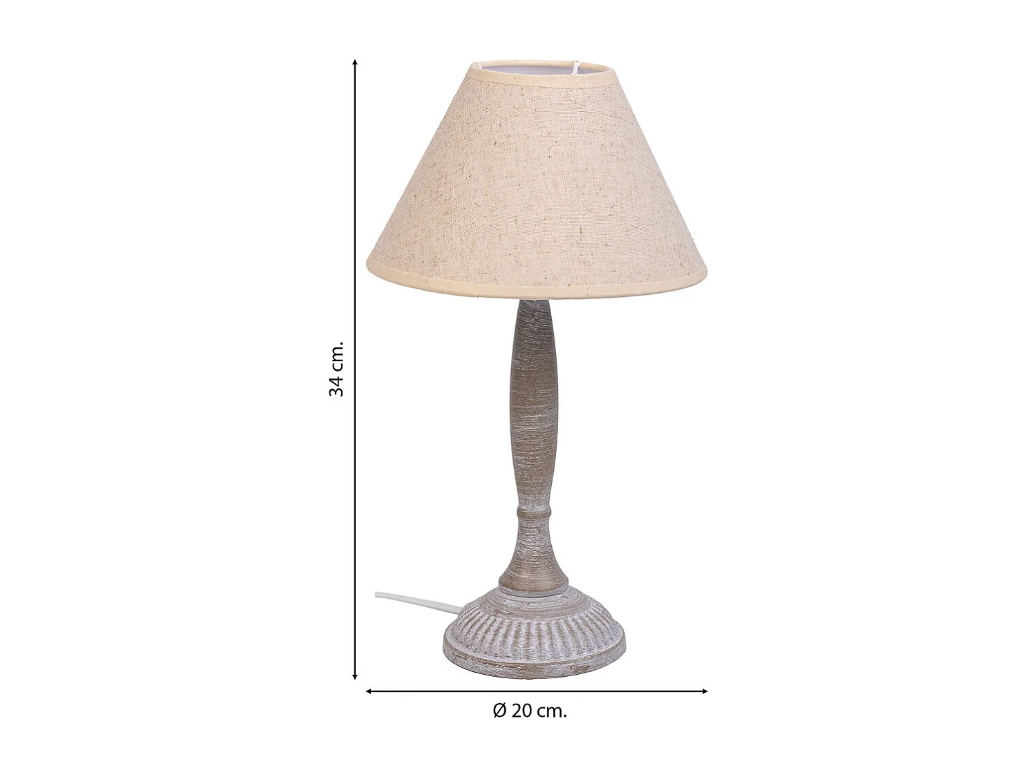 Lampe de table en métal gris 20x20x34h