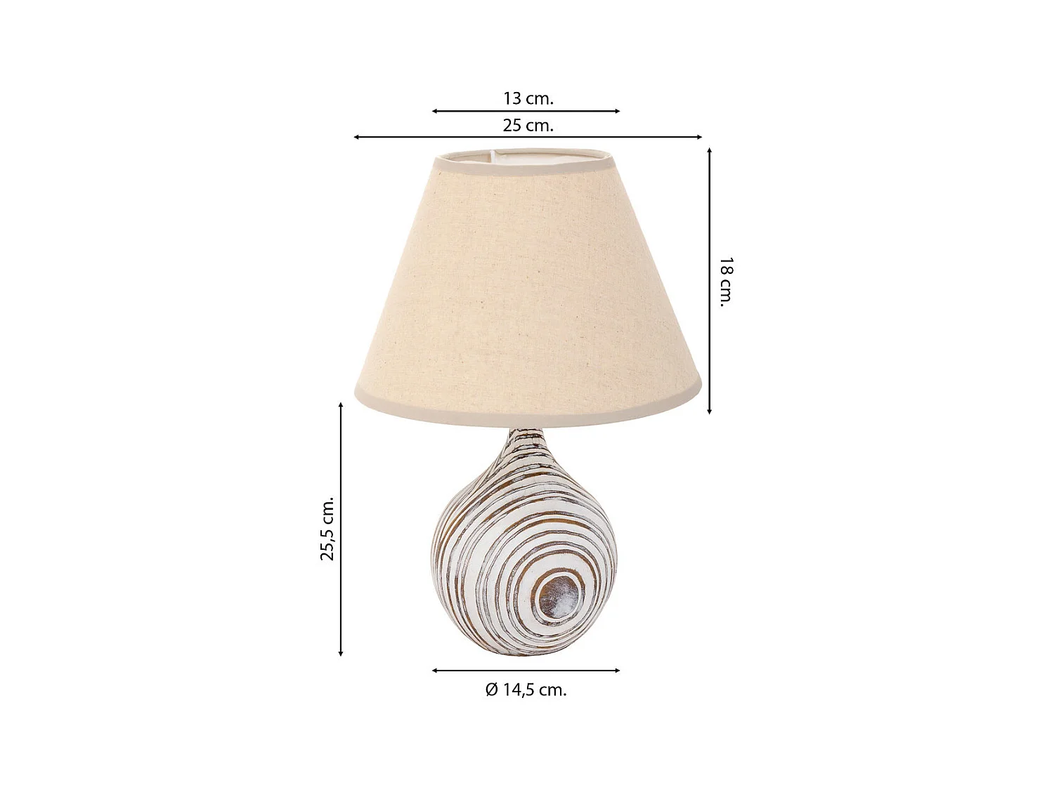 Lámpara de mesa de poliresina blanca