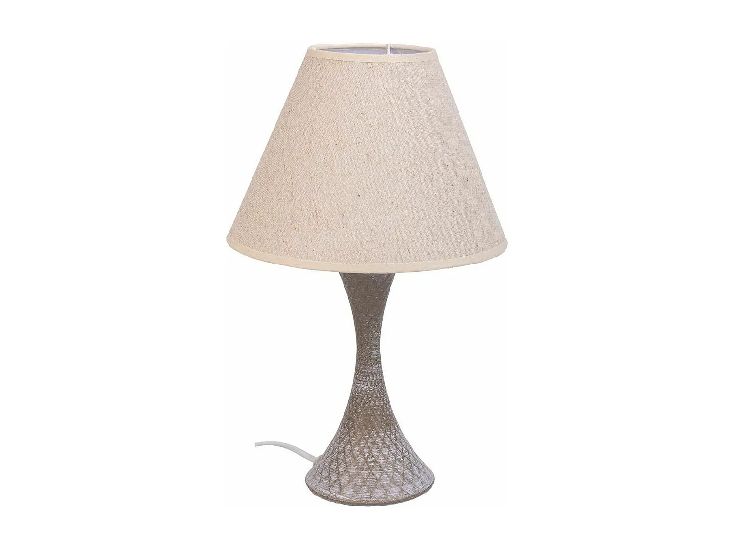 Tischlampe aus grauem Metall, 23x23x38h cm