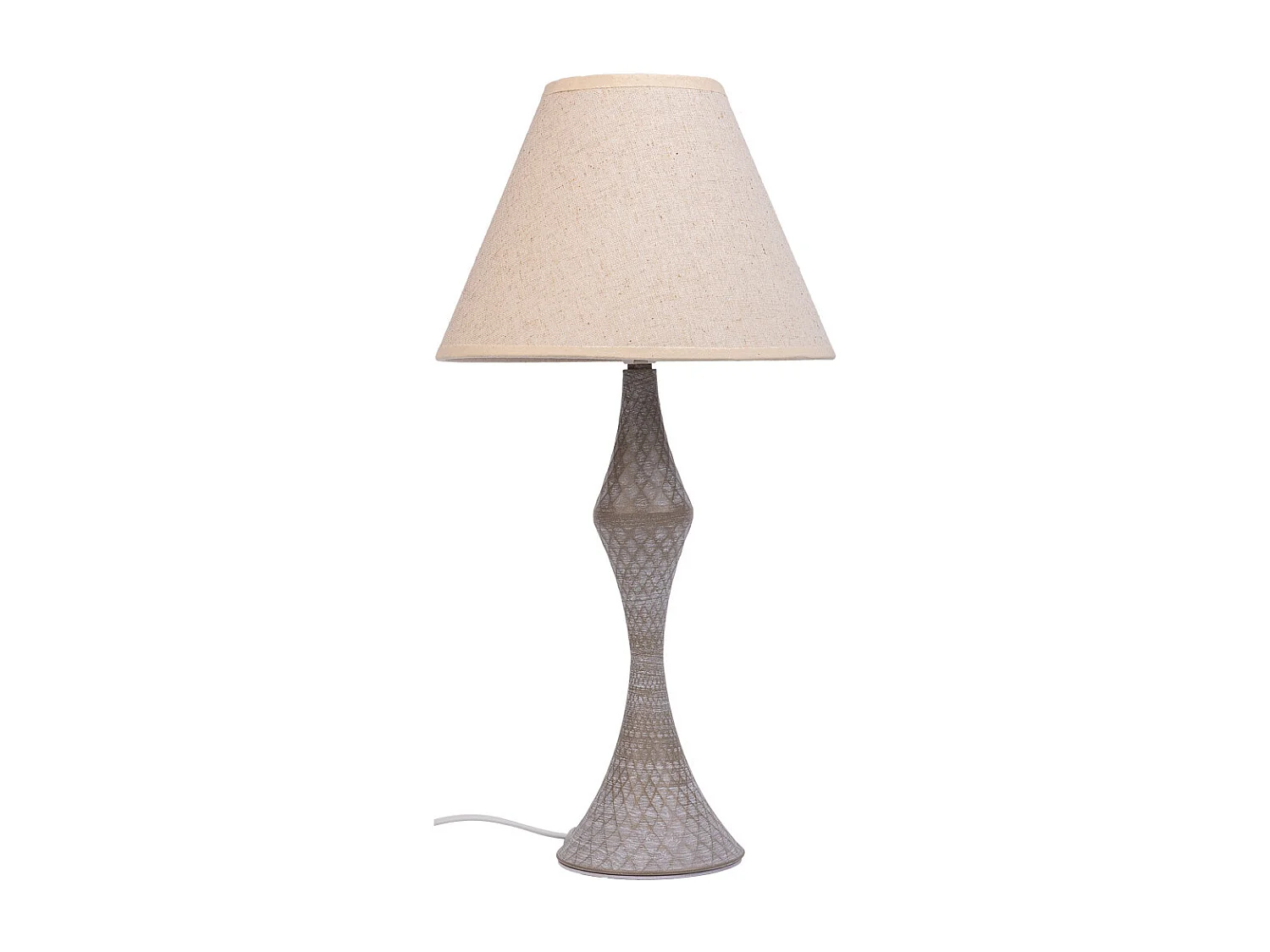 Candeeiro de mesa em metal cinzento 23x23x46