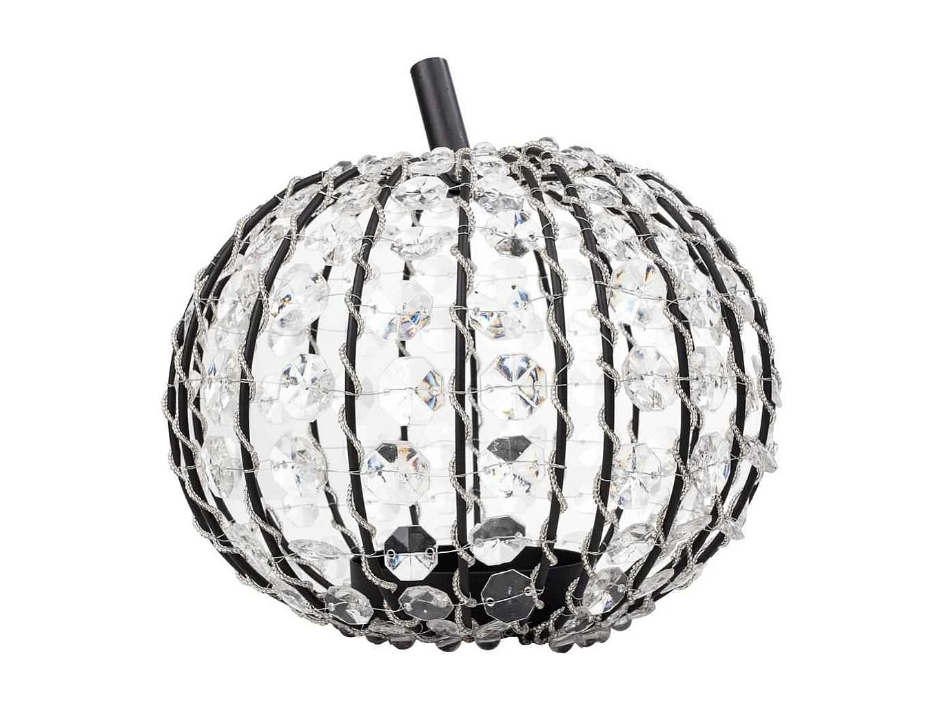 Lampada in metallo e perle in vetro acrilico 23x23x23h