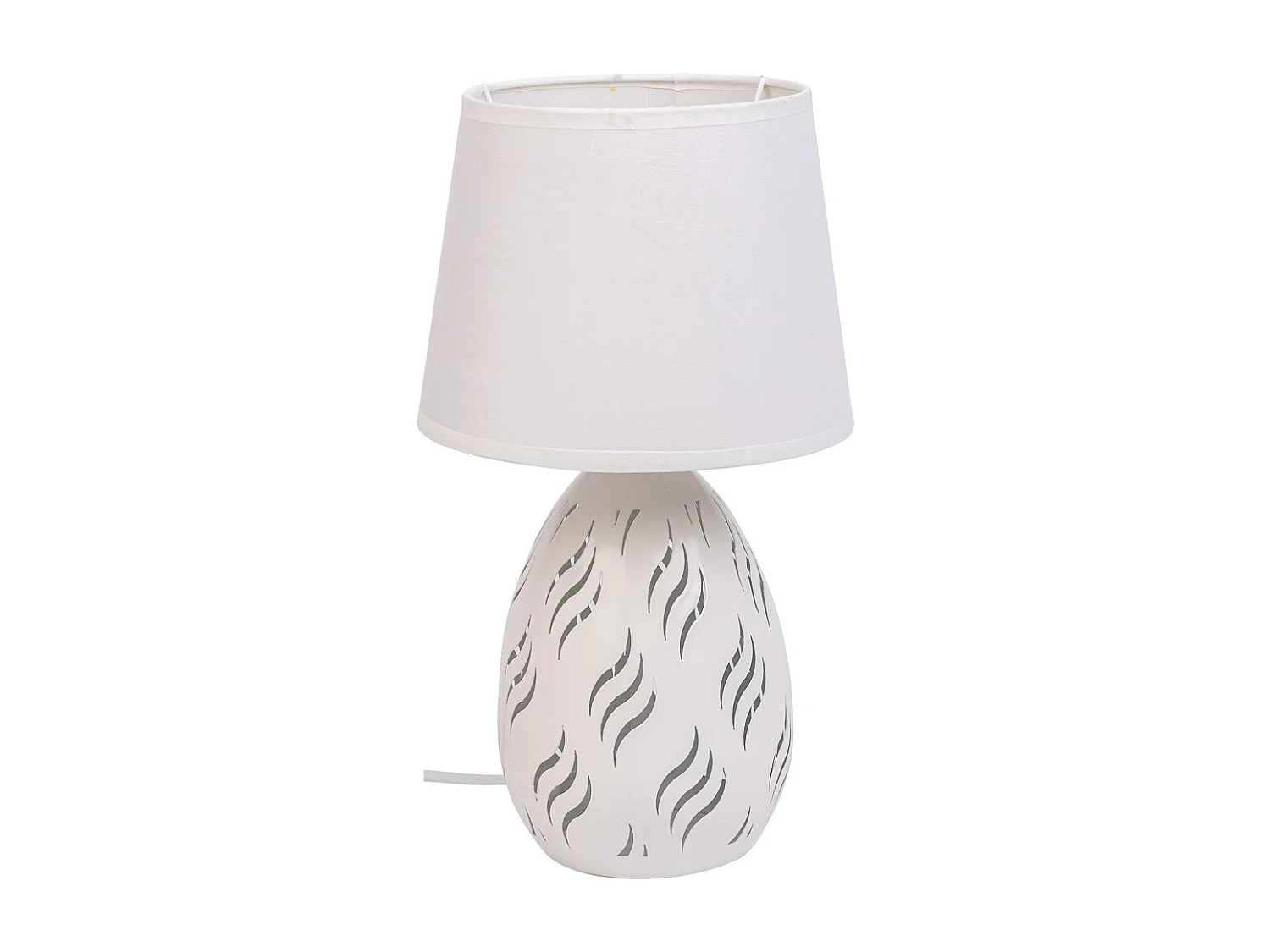 Lampada da tavolo in metallo bianco 18x18x31h