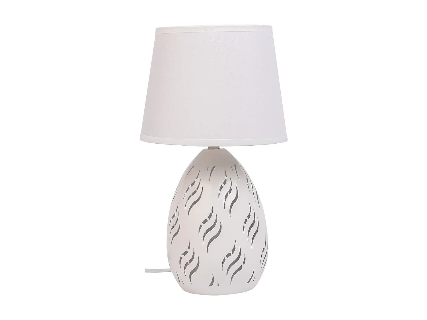 Lampada da tavolo in metallo bianco 18x18x31h