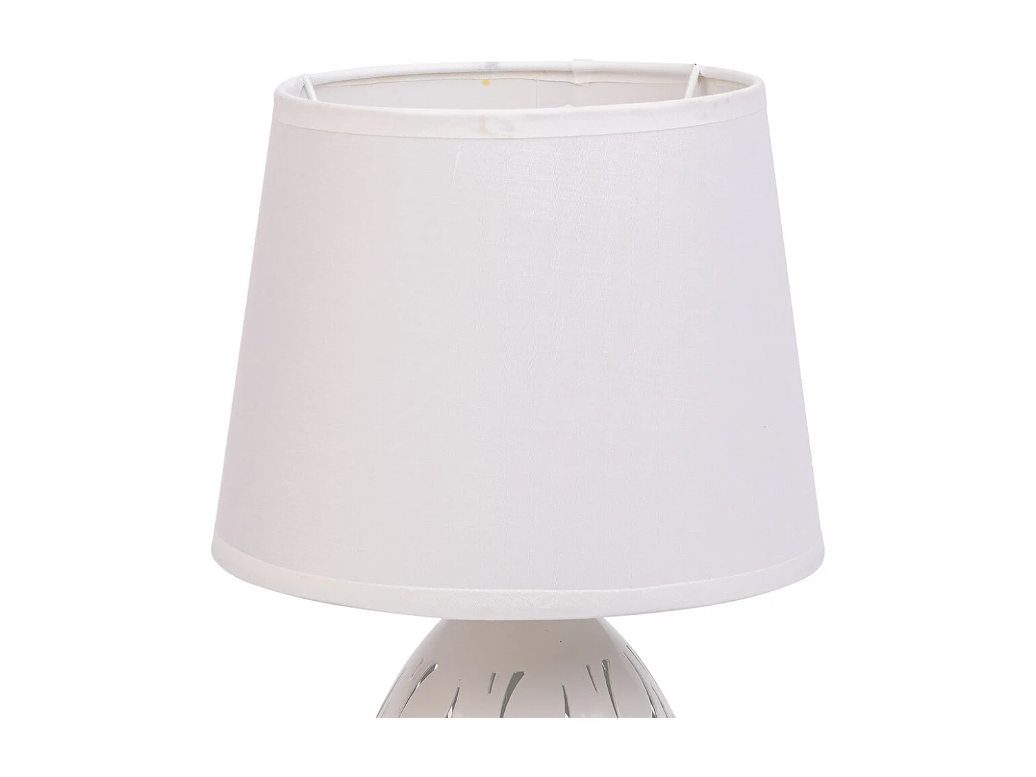 Lampada da tavolo in metallo bianco 18x18x31h