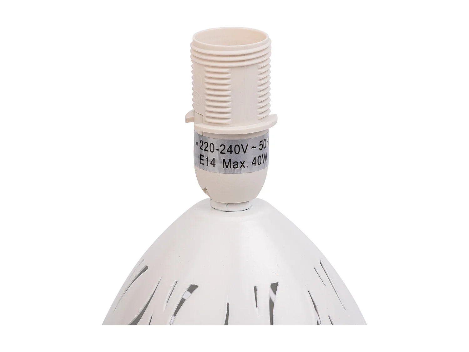 Lampada da tavolo in metallo bianco 18x18x31h