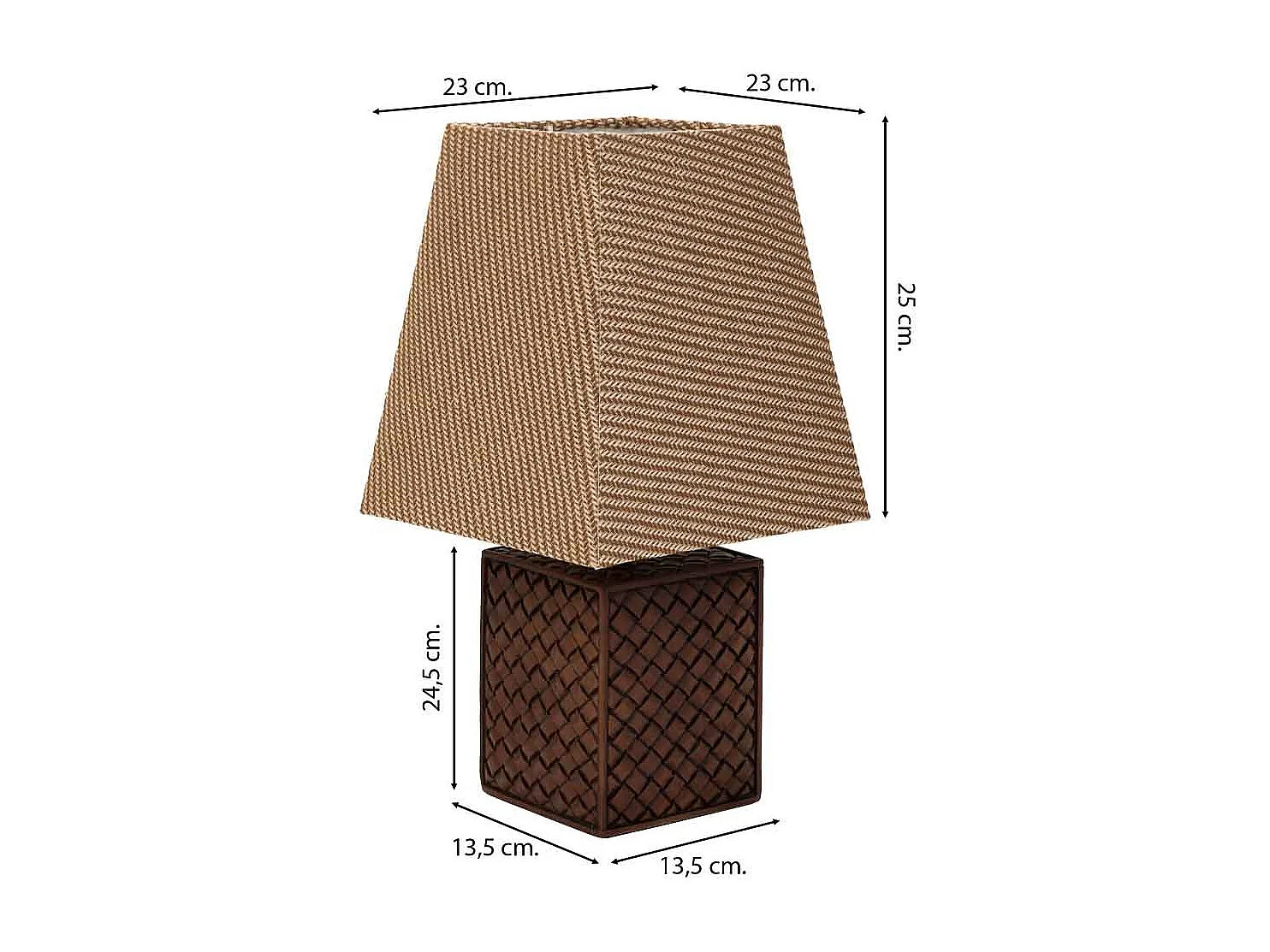 Candeeiro de mesa em poliresina castanho