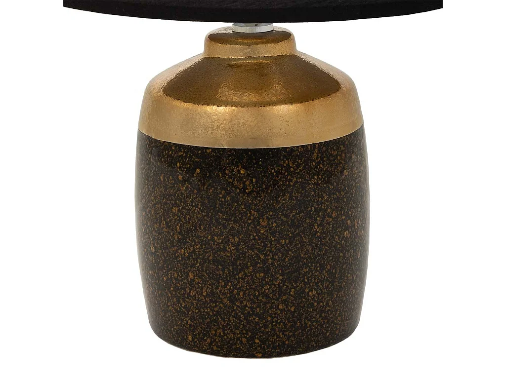Lámpara de mesa de cerámica negra y dorada 13,5x13,5x24,5
