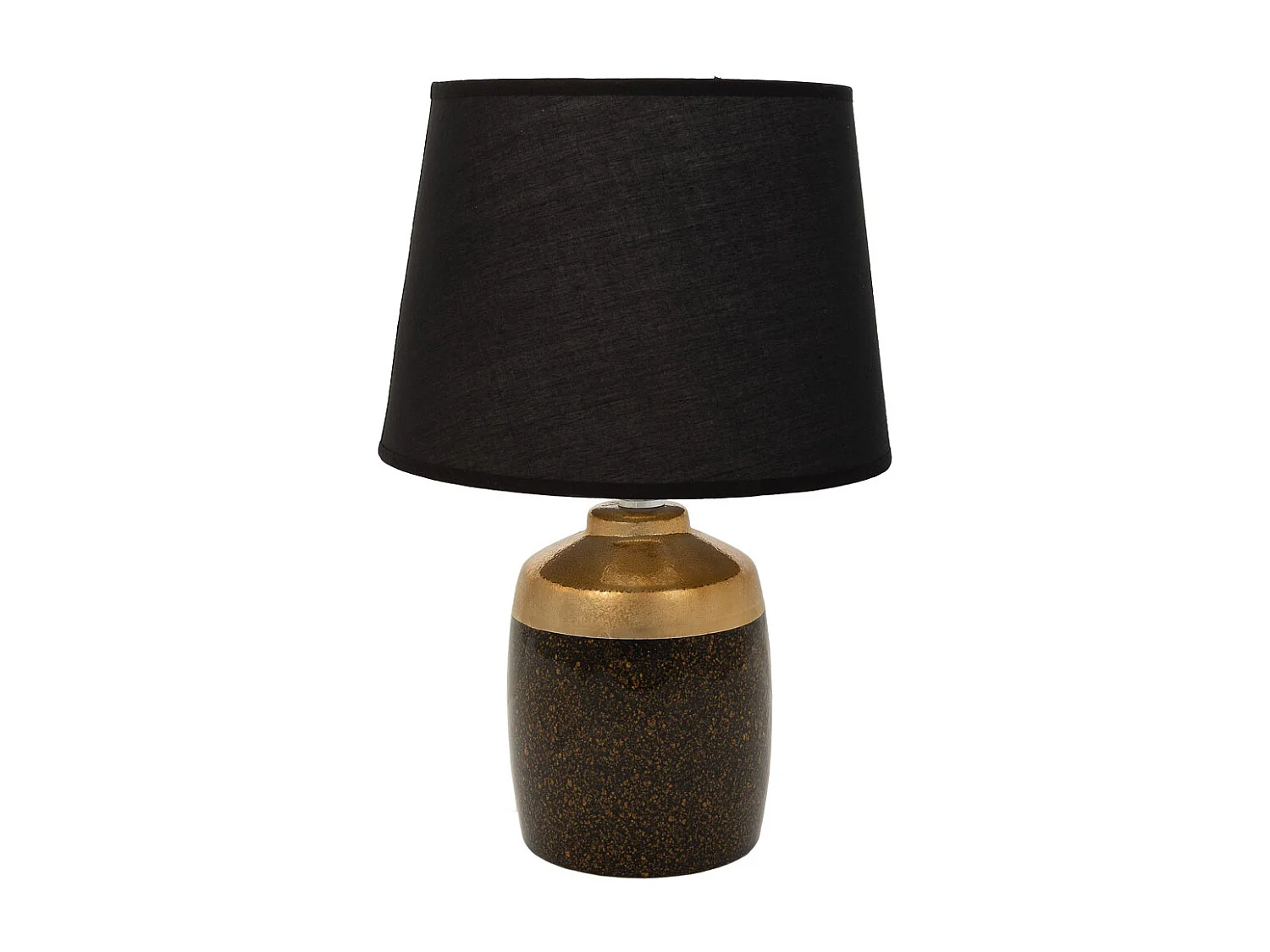 Lampe de table en céramique noire et dorée, 13,5x13,5x24,5 cm