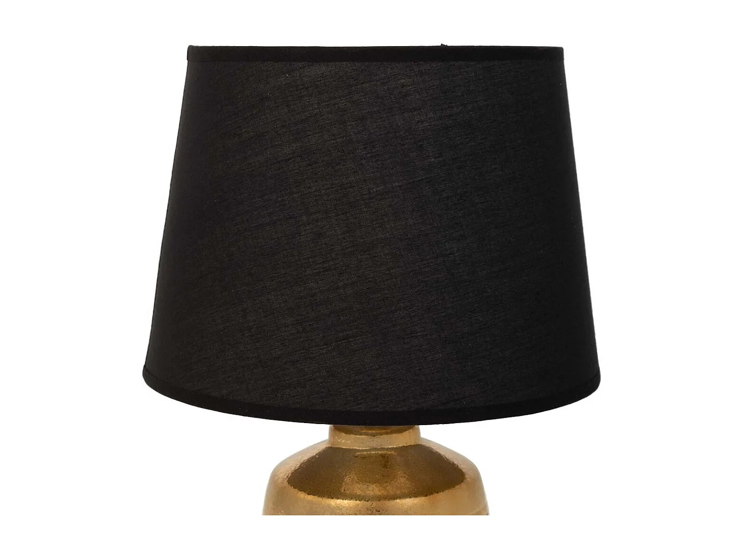 Lampe de table en céramique noire et dorée, 13,5x13,5x24,5 cm