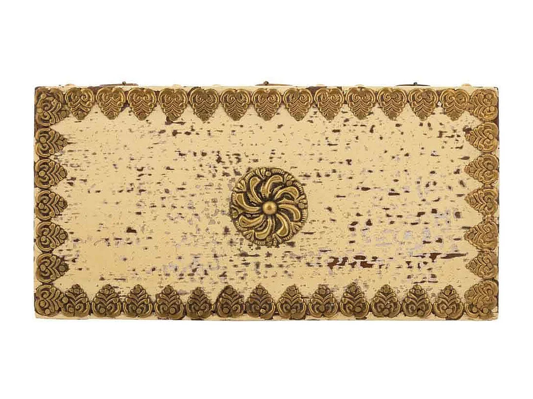 Portagioie in legno color panna 20x10x16h