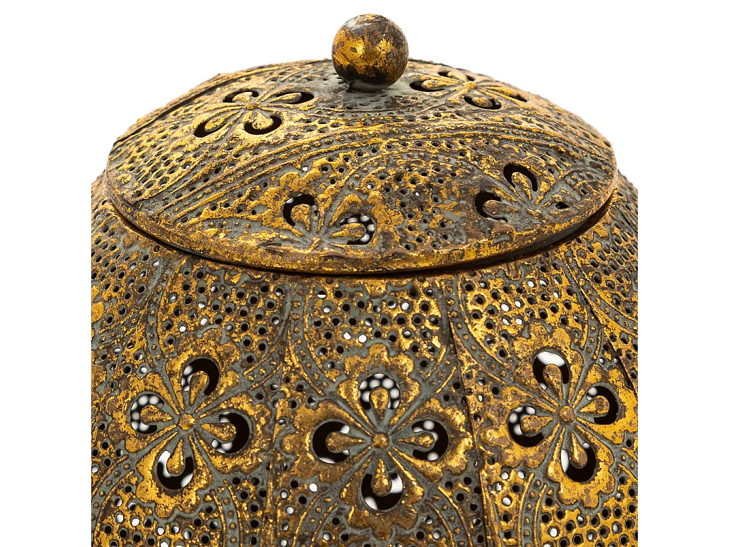 Goldene Schmuckschatulle aus Metall, 17,5 x 17,5 x 18 h cm