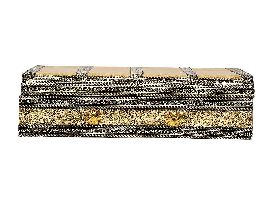 Portagioie in metallo dorato sbalzato 20x20x5h