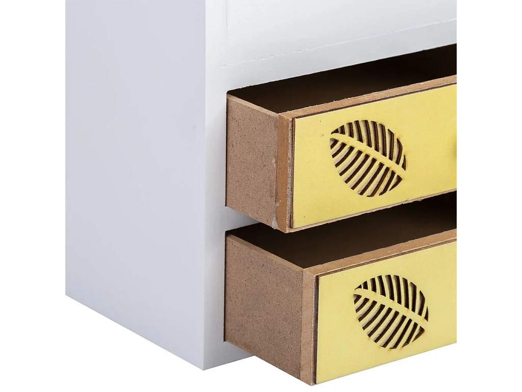 Weiße Schmuckschatulle aus Holz, 18x18x16h cm