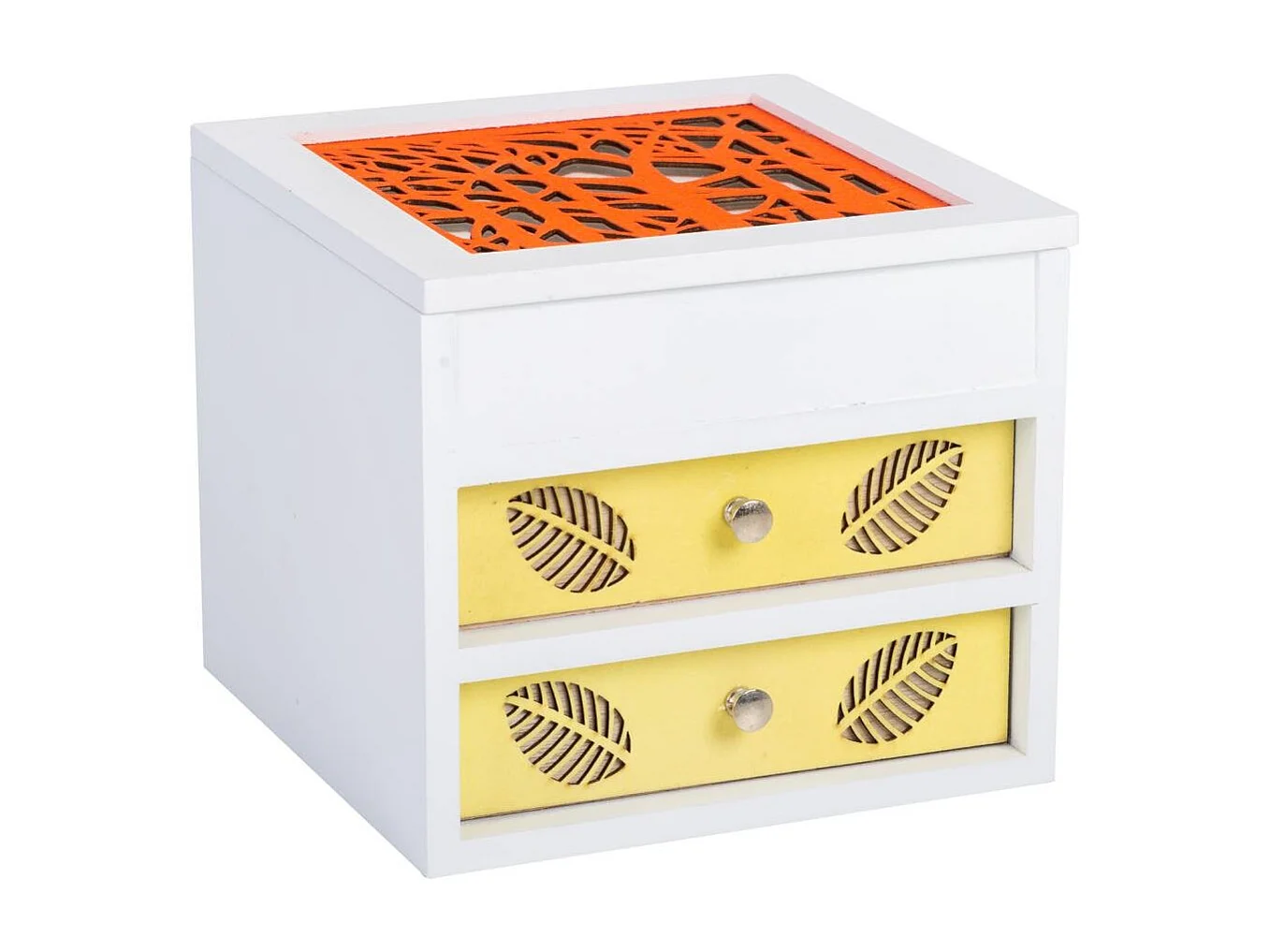 Portagioie in legno bianco 18x18x16h