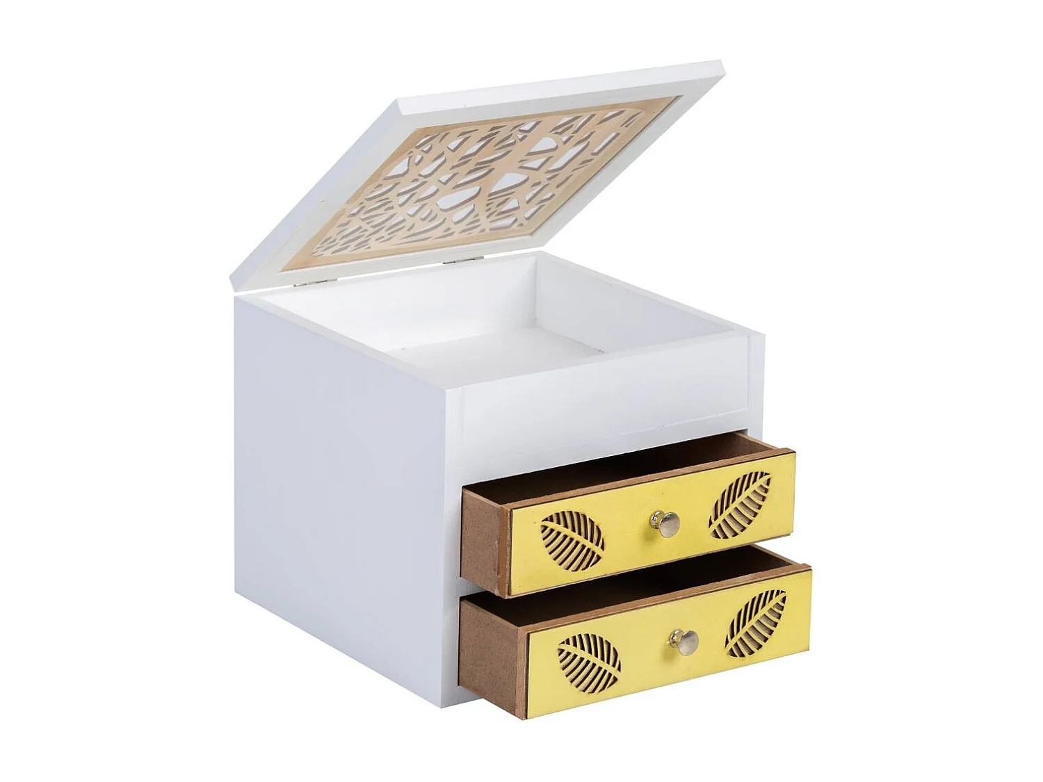 Portagioie in legno bianco 18x18x16h